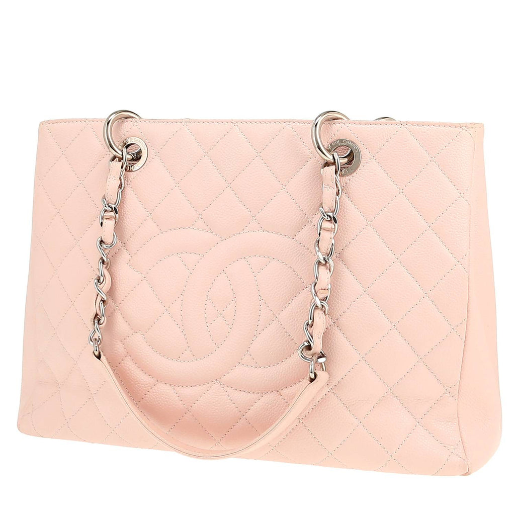 Chanel Shopping GST shopping bag in pink quilted grained leather