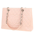 Chanel Shopping GST shopping bag in pink quilted grained leather