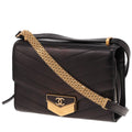 Chanel shoulder bag in black leather