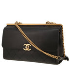 Chanel shoulder bag in black leather