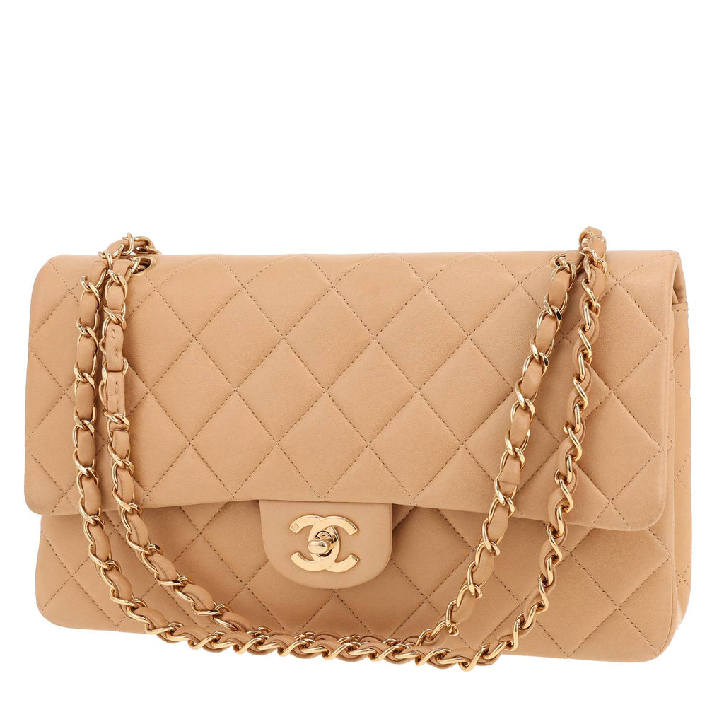Chanel Timeless Classic handbag in beige quilted leather