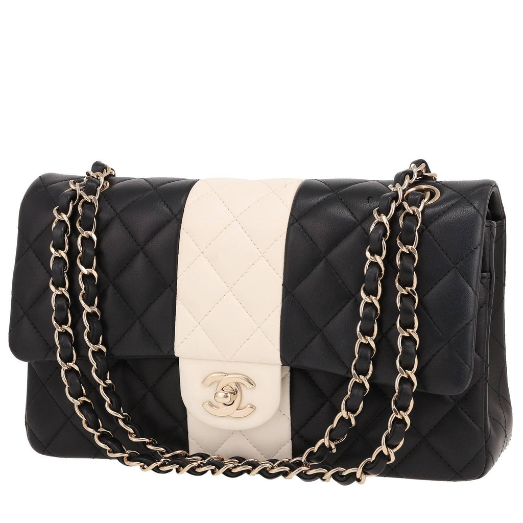 Chanel Timeless Classic handbag in black and white quilted leather