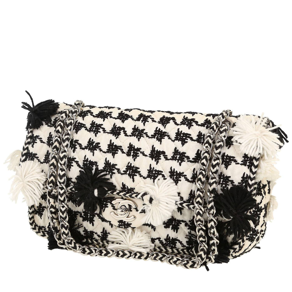 Chanel Timeless Classic handbag in black and white tweed