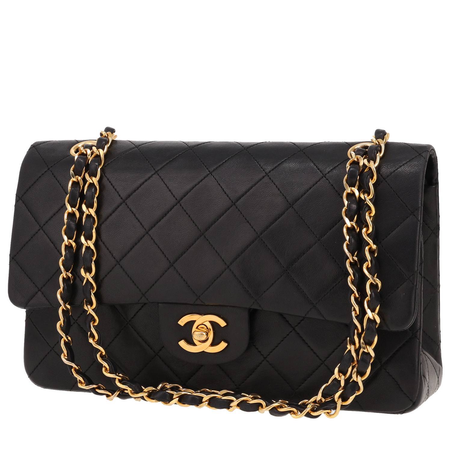 Chanel Timeless Classic handbag in black quilted leather