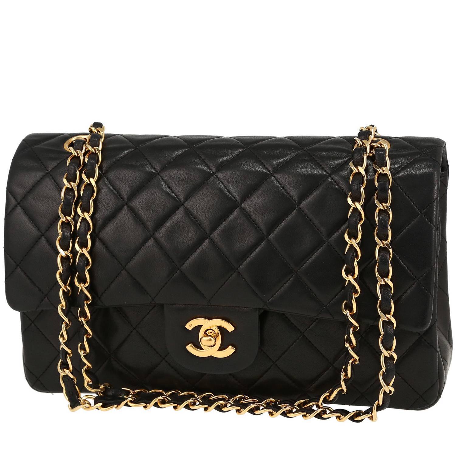 Chanel Timeless Classic handbag in black quilted leather
