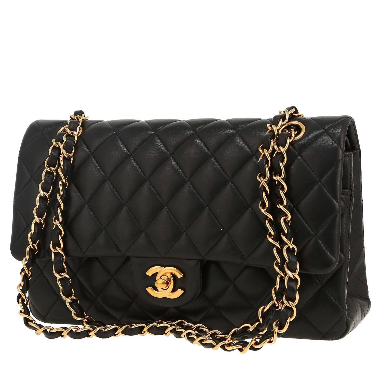 Chanel Timeless Classic handbag in black quilted leather