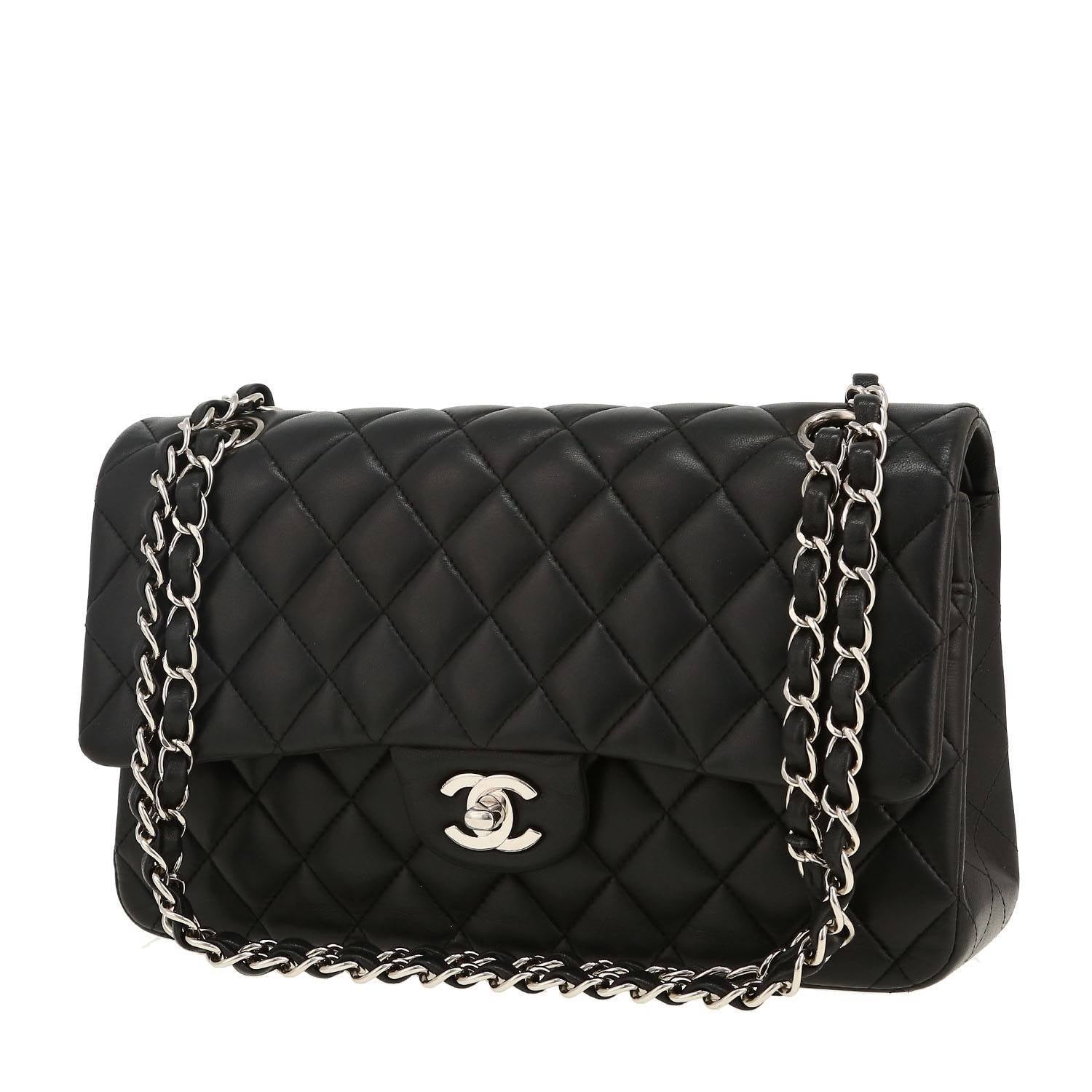Chanel Timeless Classic handbag in black quilted leather