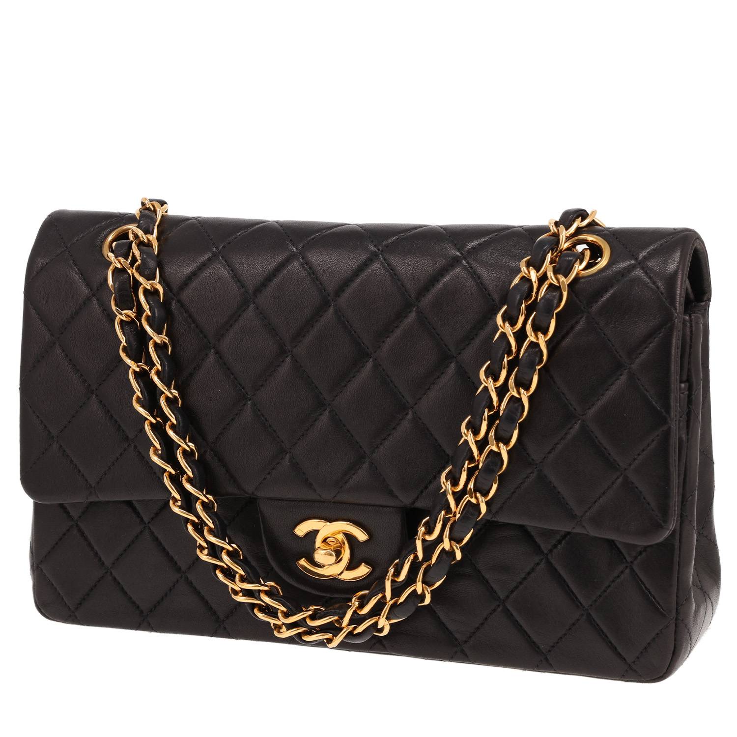 Chanel Timeless Classic handbag in black quilted leather