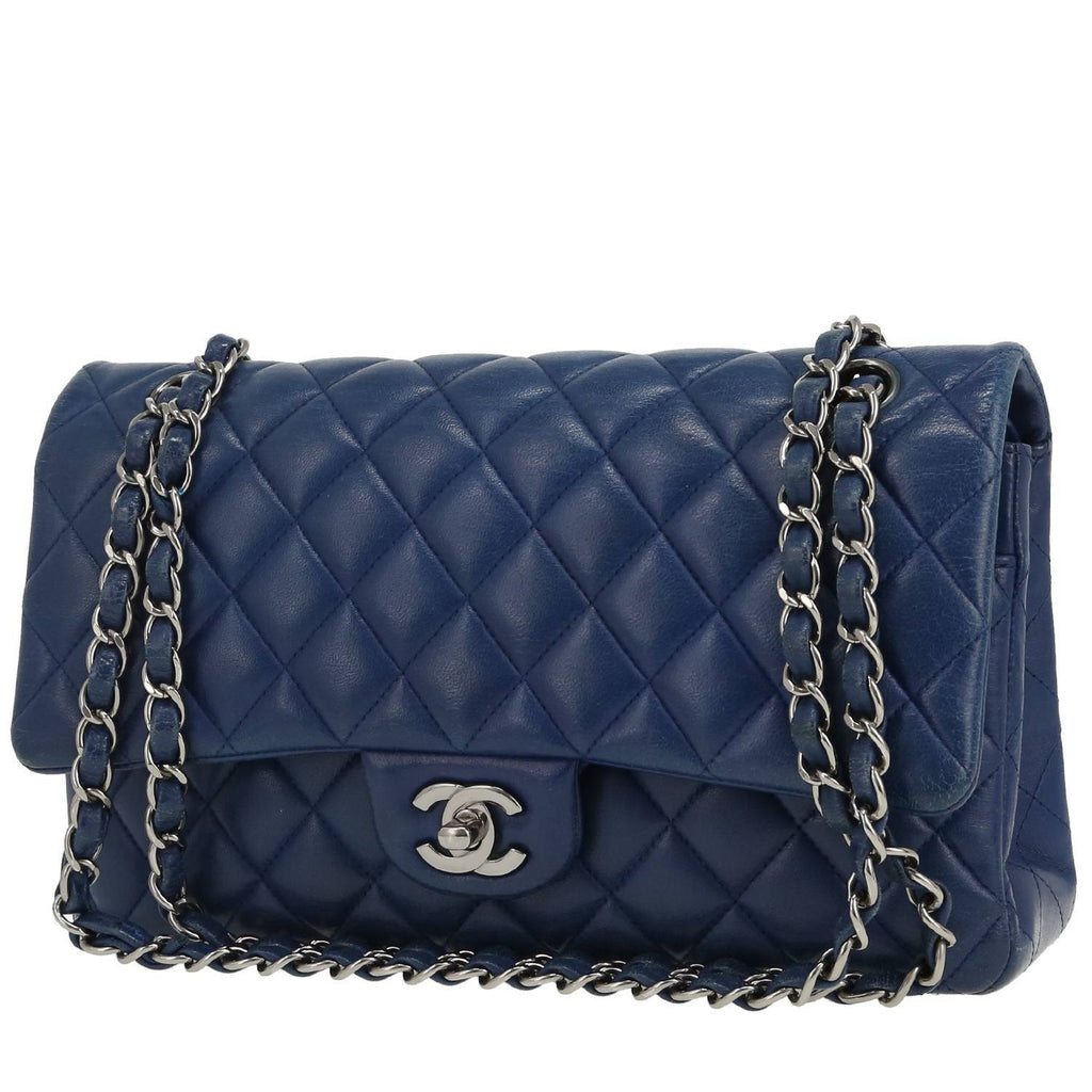 Chanel Timeless Classic handbag in blue quilted leather