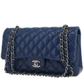 Chanel Timeless Classic handbag in blue quilted leather