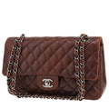 Chanel Timeless Classic handbag in brown quilted leather