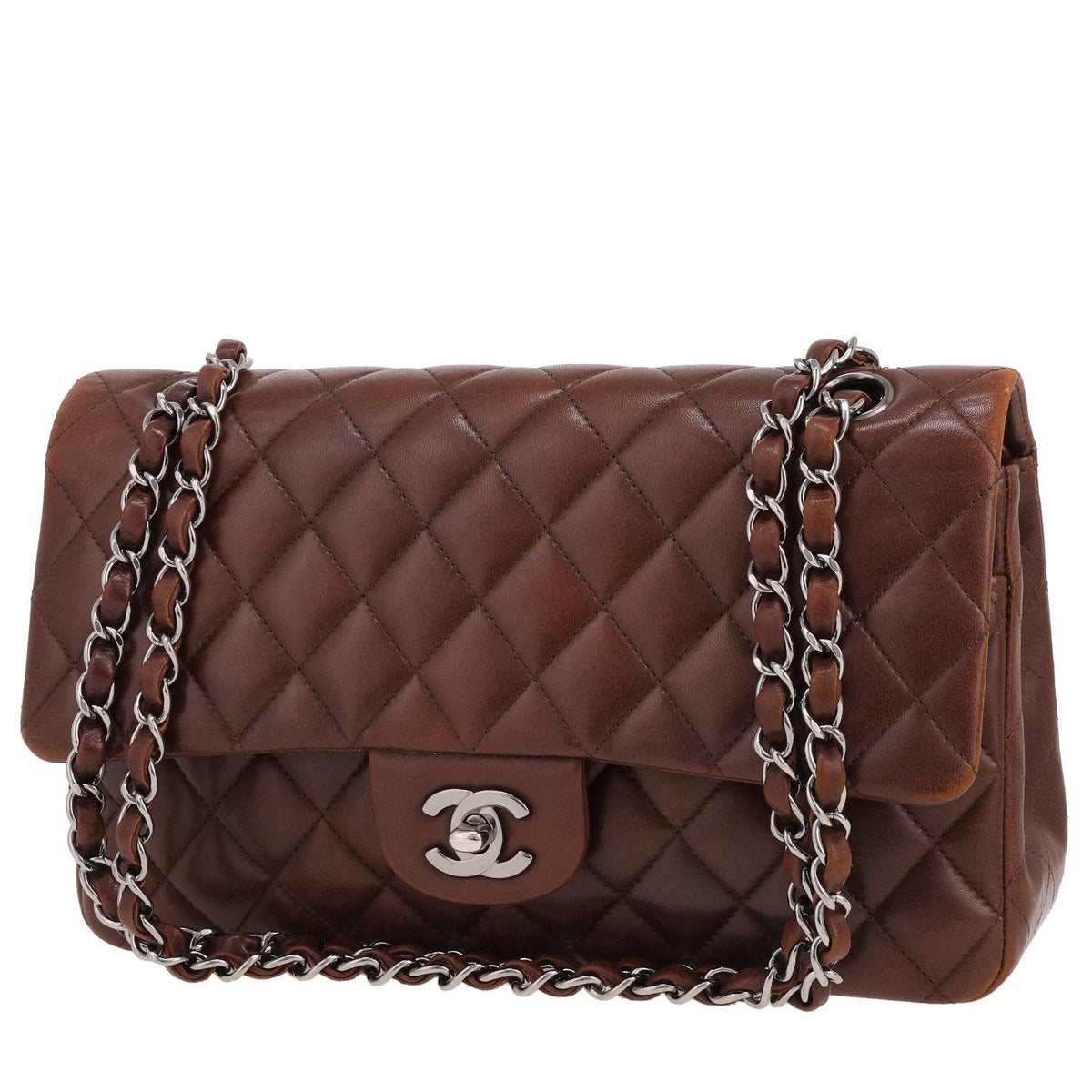 Chanel Timeless Classic handbag in brown quilted leather