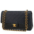 Chanel Timeless Classic handbag in navy blue quilted leather
