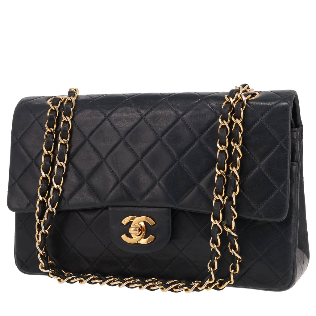 Chanel Timeless Classic handbag in navy blue quilted leather