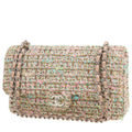Chanel Timeless Classic handbag in pink and green tweed