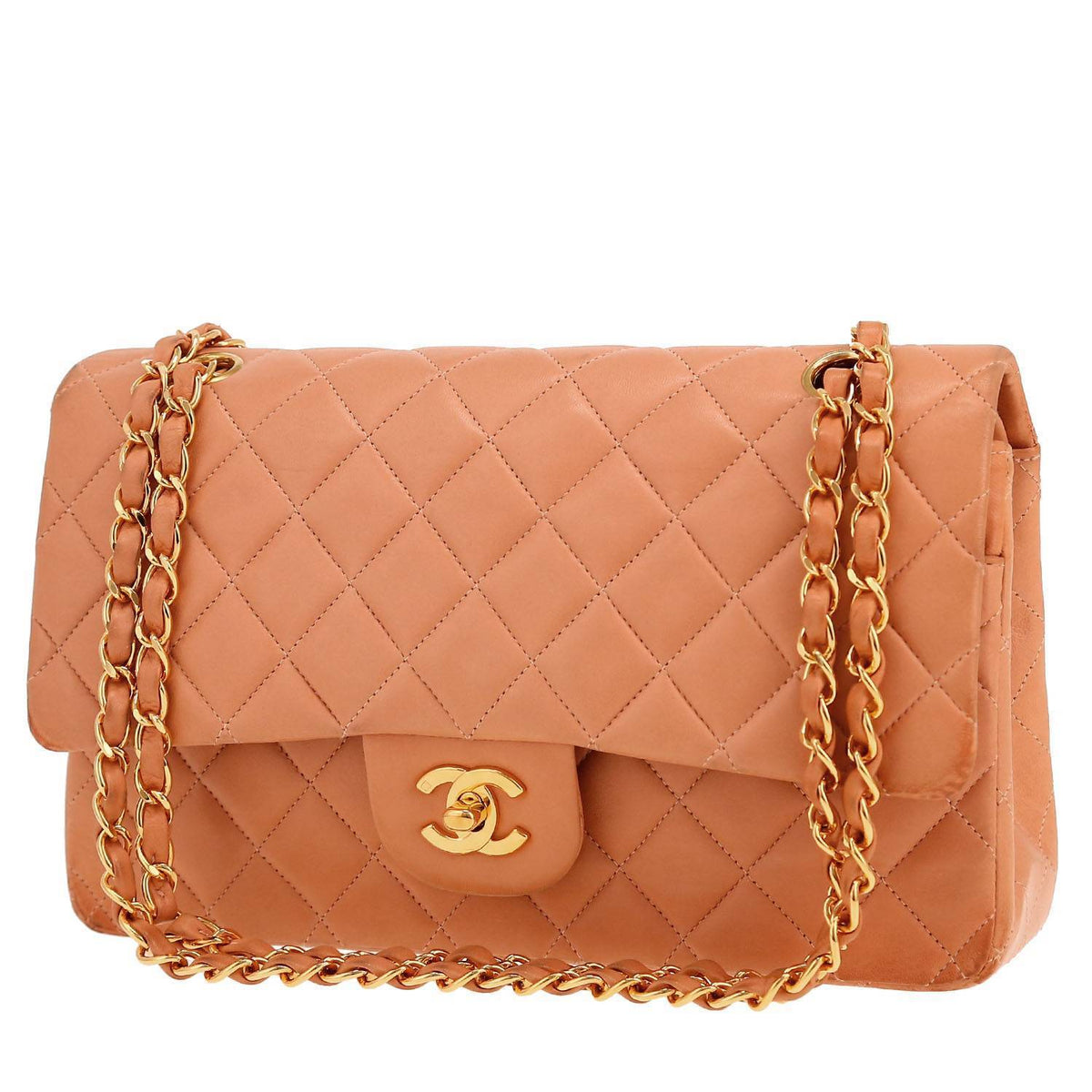 Chanel Timeless Classic handbag in pink quilted leather