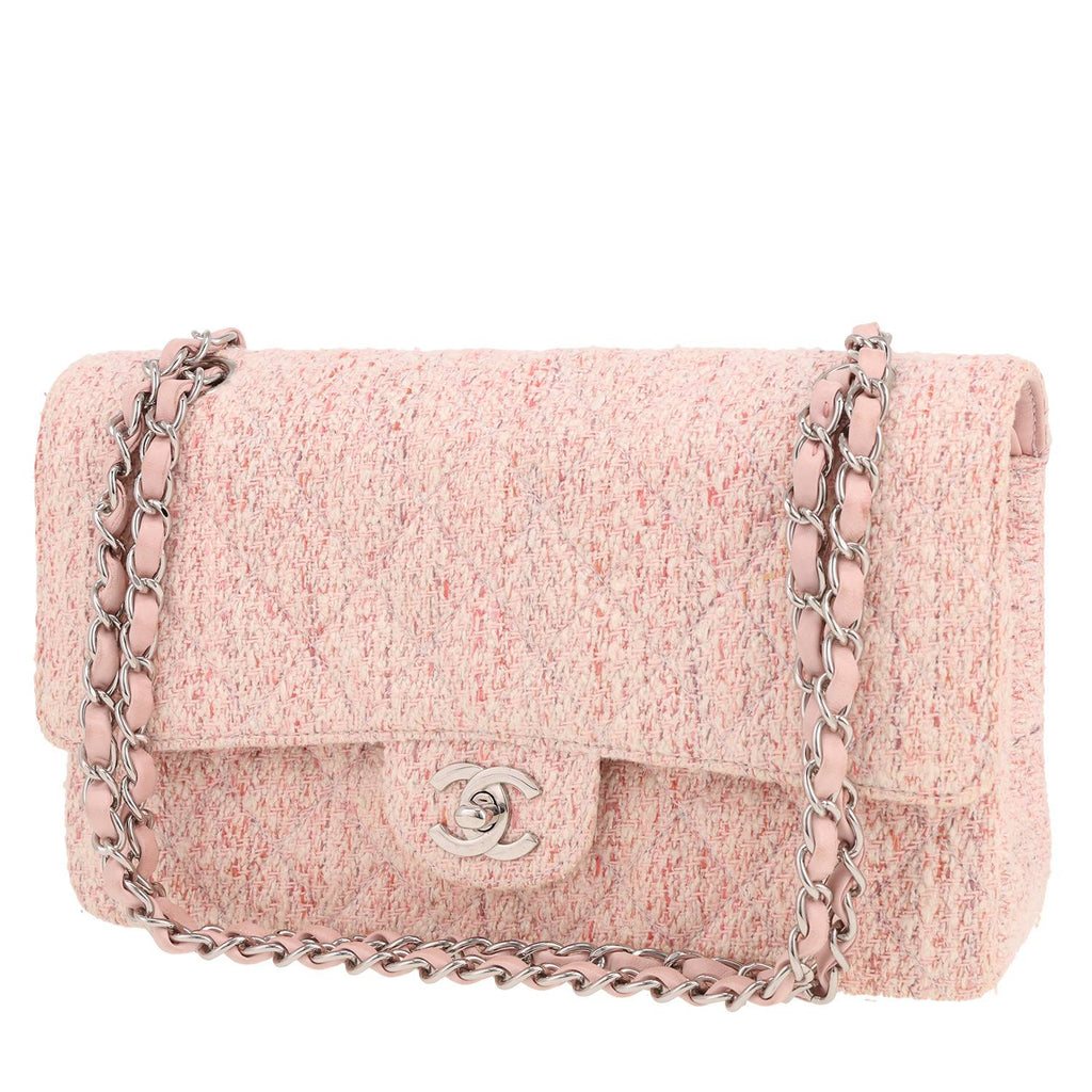 Chanel Timeless Classic handbag in pink tweed
