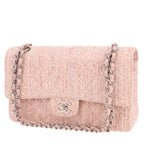Chanel Timeless Classic handbag in pink tweed