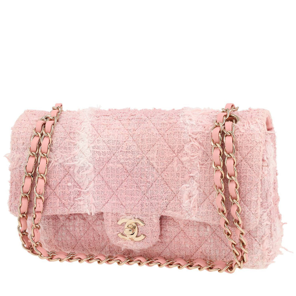 Chanel Timeless Classic handbag in pink tweed