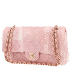 Chanel Timeless Classic handbag in pink tweed