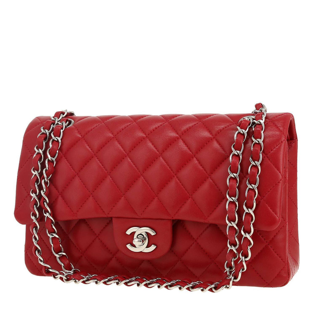 Chanel Timeless Classic handbag in red quilted leather