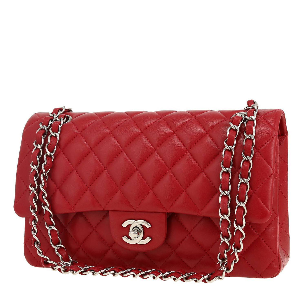 Chanel Timeless Classic handbag in red quilted leather