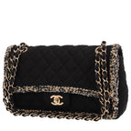 Chanel Timeless handbag in black denim and tricolor tweed