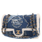 Chanel Timeless handbag in blue denim canvas and sheepskin