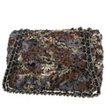 Chanel Timeless handbag in brown, silver and golden brown paillette