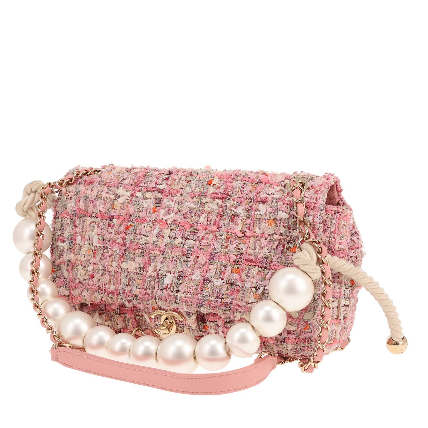 Chanel Timeless handbag in pink tweed