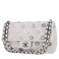 Chanel Timeless handbag in silver quilted leather