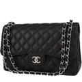 Chanel Timeless Jumbo handbag in black quilted grained leather