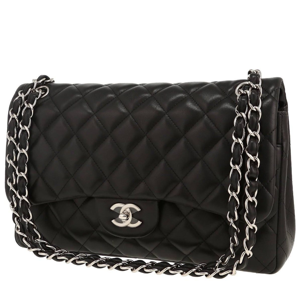 Chanel Timeless Jumbo handbag in black quilted leather