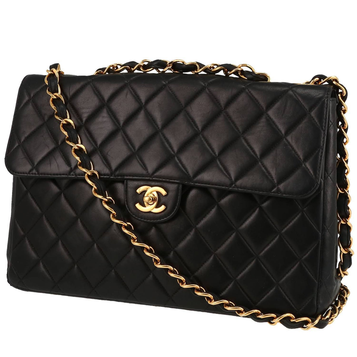Chanel Timeless Jumbo handbag in black quilted leather