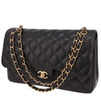 Chanel Timeless Jumbo shoulder bag in black quilted grained leather