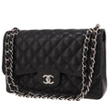 Chanel Timeless Jumbo shoulder bag in black quilted grained leather