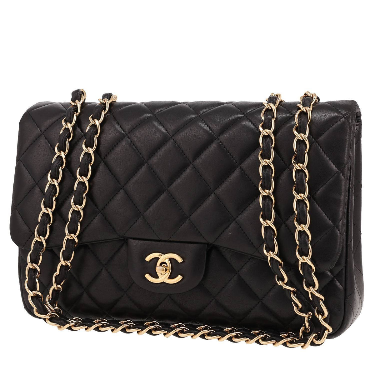Chanel Timeless Jumbo shoulder bag in black quilted leather