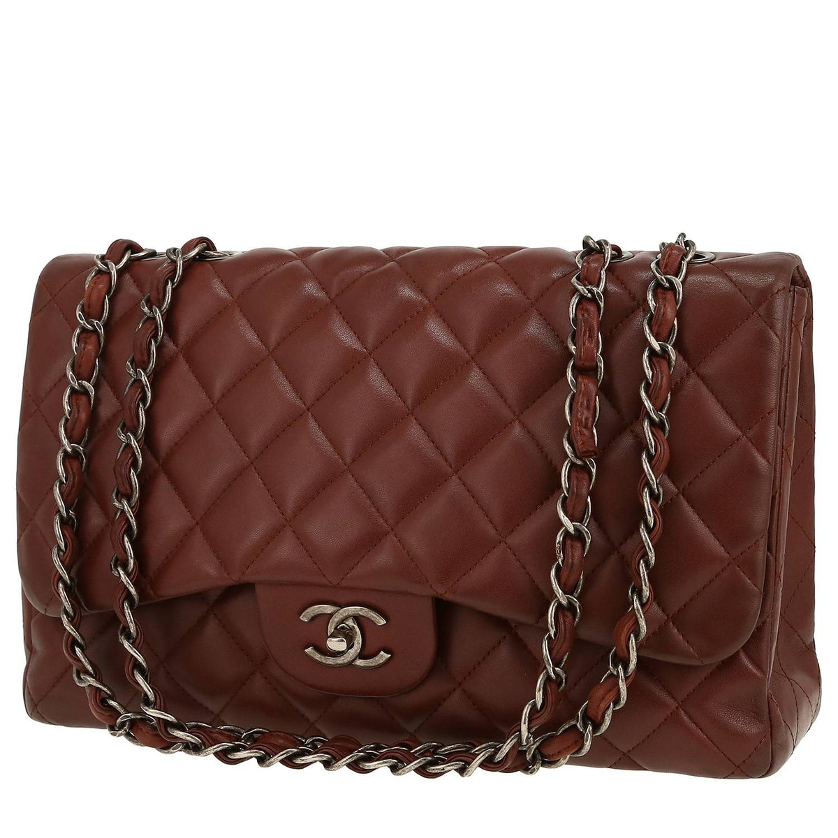 Chanel Timeless Jumbo shoulder bag in brown quilted leather