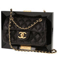 Chanel Timeless limited edition Frame handbag in black quilted leather and black plexiglas