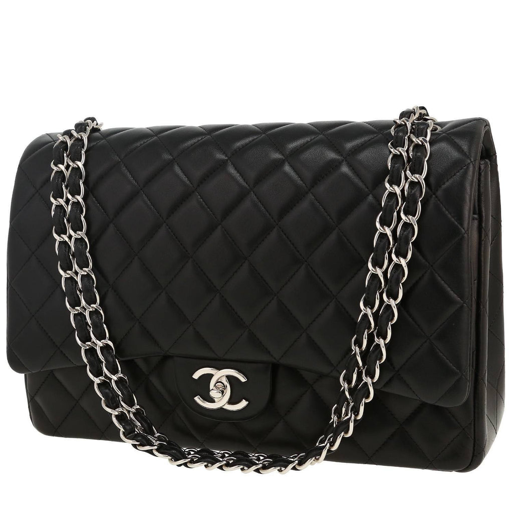 Chanel Timeless Maxi Jumbo handbag in black quilted leather