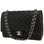 Chanel Timeless Maxi Jumbo handbag in black quilted leather