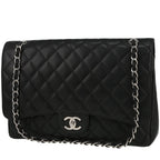 Chanel Timeless Maxi Jumbo shoulder bag in black quilted grained leather