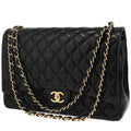 Chanel Timeless Maxi Jumbo shoulder bag in black quilted leather