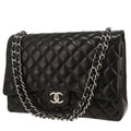 Chanel Timeless Maxi Jumbo shoulder bag in black quilted leather
