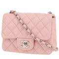 Chanel Timeless Mini Carré shoulder bag in pink quilted leather