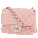 Chanel Timeless Mini Carré shoulder bag in pink quilted leather