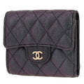 Chanel Timeless wallet in green and purple holographic quilted grained leather