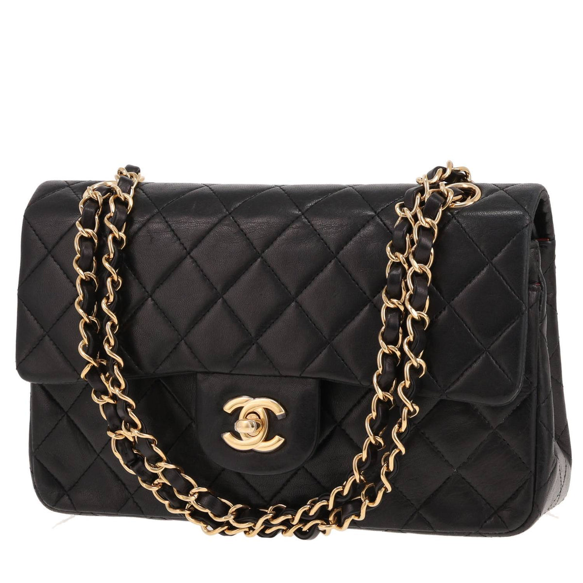Chanel Timeless Petit handbag in black quilted leather