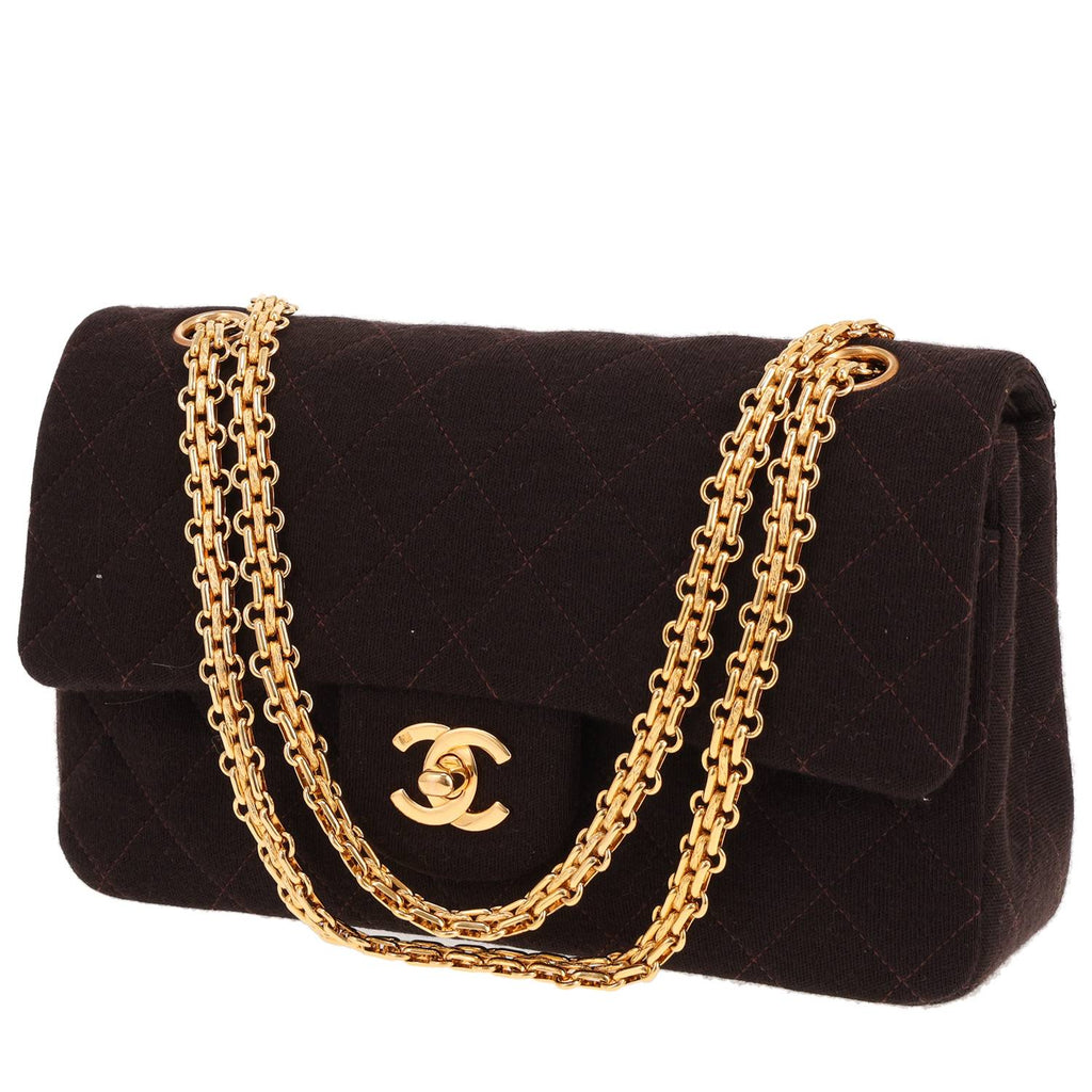 Chanel Timeless Petit handbag in brown jersey canvas