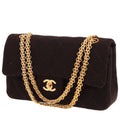 Chanel Timeless Petit handbag in brown jersey canvas